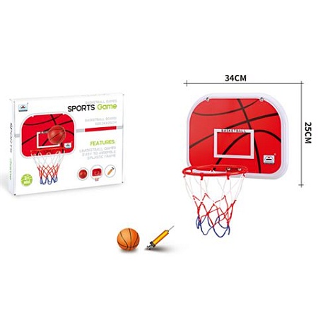 картинка Набор для игры в баскетбол (корзина со щитом 34х25, мяч, насос) от магазина