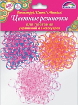 картинка Резинки для плетения 600 шт арт.39684/25 МИКС ДВУХЦВЕТНЫЙ 4 (набор: рогатка-1 шт, крючок-1 шт, S-клипса-24 шт, подвеска -6 шт.) от магазина