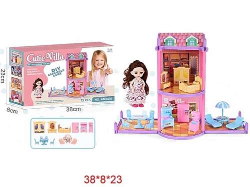 картинка Игровой набор "Уютный домик", с куклой, в коробке от магазина