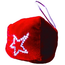 картинка Брелок кубик эмоций красный со стразами Звезда от магазина