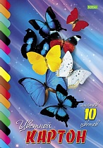 картинка "ECO" Набор картона цветной 10л 10 цв. А4ф на клею-Бабочки- от магазина