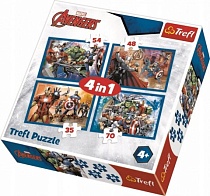 картинка Пазлы-TR34310 Бесстрашные мстители , 35х48х54х70 деталей, Trefl  34310 от магазина